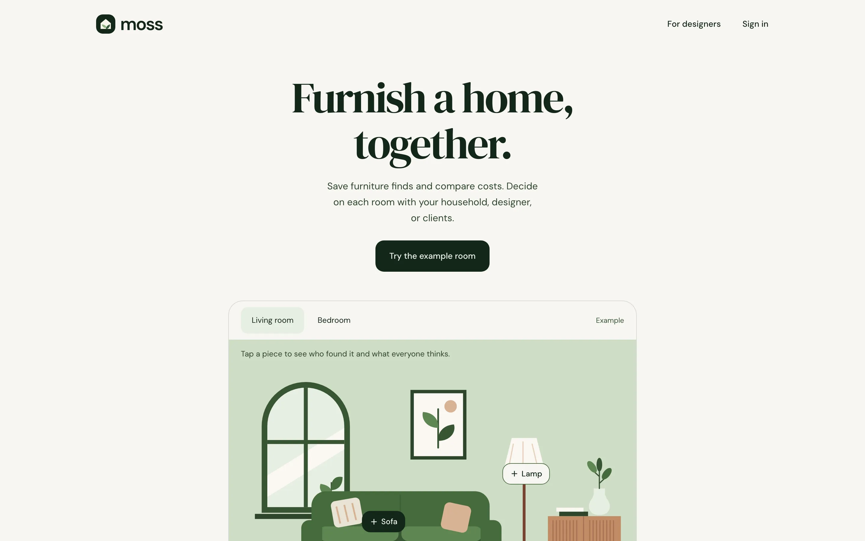 The Moss homepage